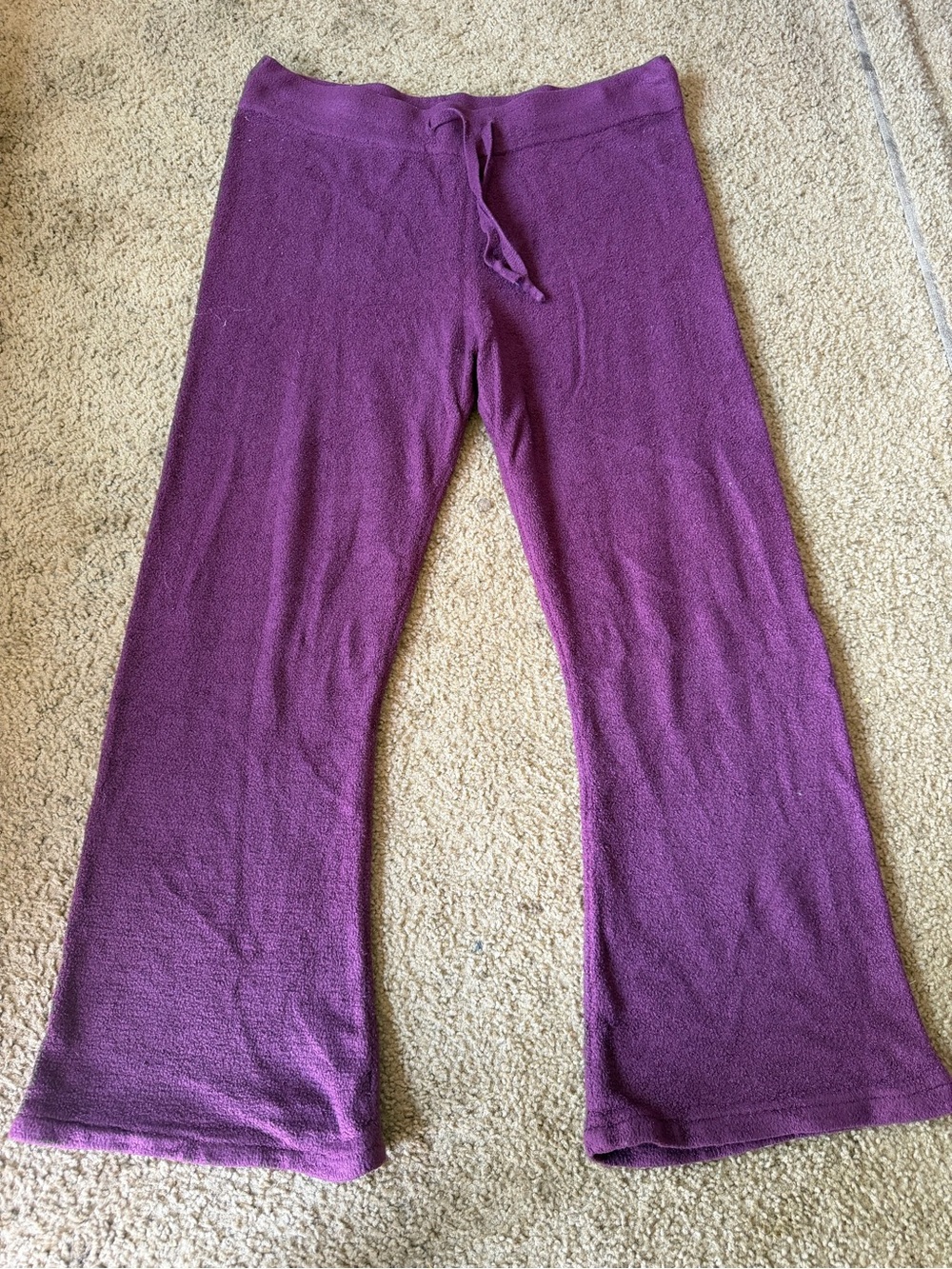 Barefoot Dreams Women’s Cozy Purple Knit Lounge Pants Size Large